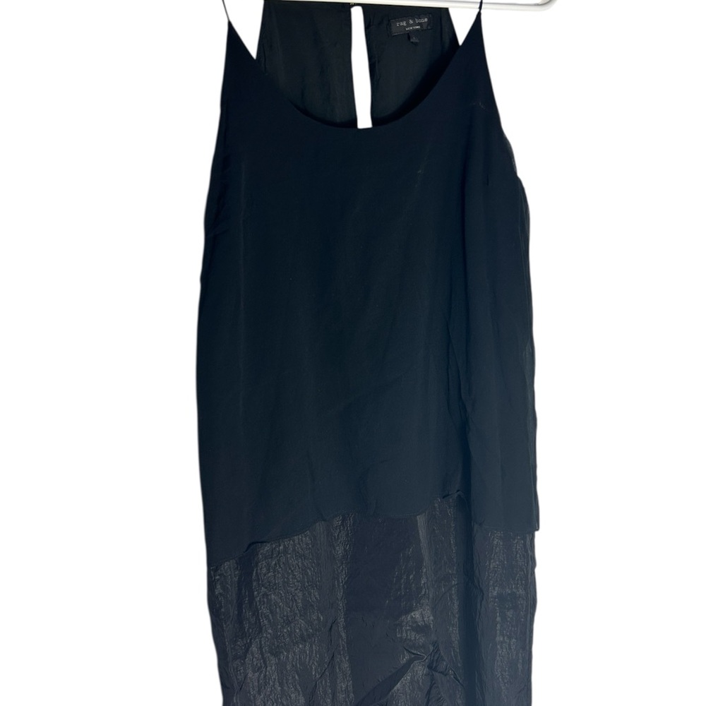 Womens Black Sleeveless Sheer Overlay Dress Rag and Bone Size 2
